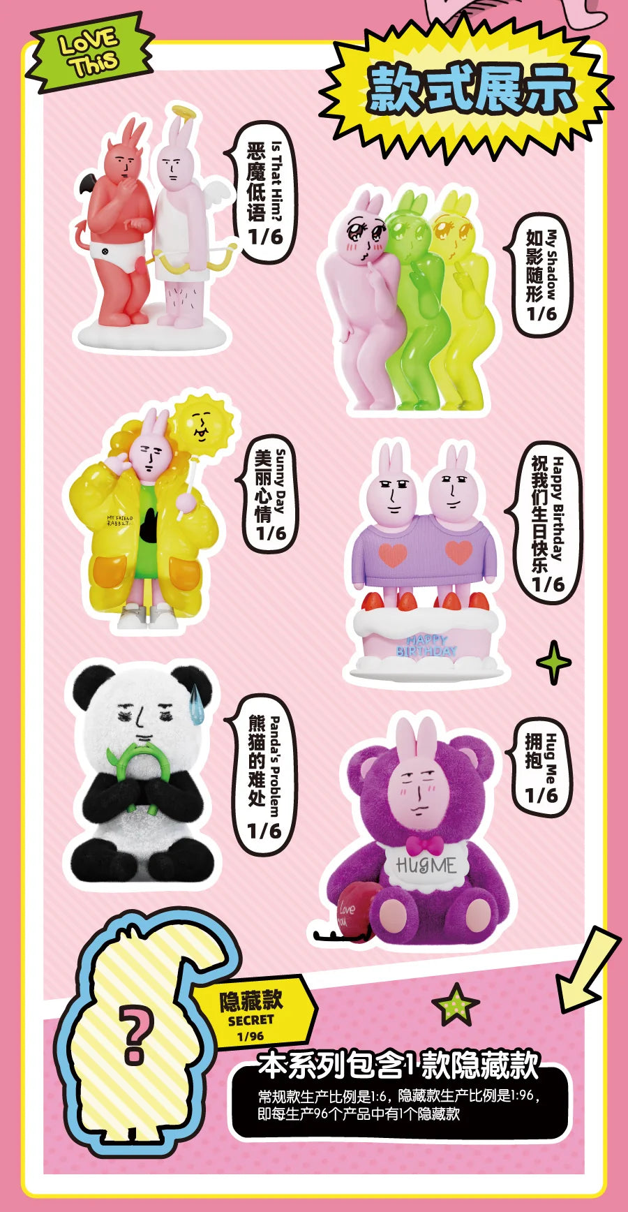 PLZDOT ピンクうさぎ ハッピーマインドシリーズ ブラインドボックス《BOX 6個入り》